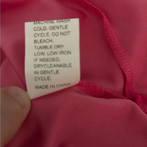 SHEIN Womens Pink Crewneck Flutter Cap Sleeve Flutter Hemline Sz 6 Med Dress - Picture 5 of 5